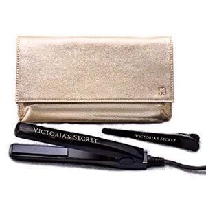 Victoria's Secret Professional Mini Flat Iron with Heat Safe Bag and Hair Clip